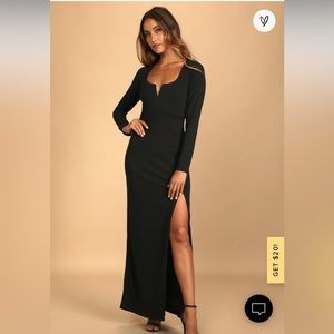 Lulus True Love Lasts Long Sleeve Backless Maxi Dress